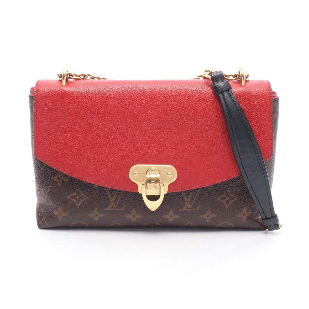 Louis Vuitton Saint Placide Monogram Canvas Leather Shoulder Bag Cerise Red